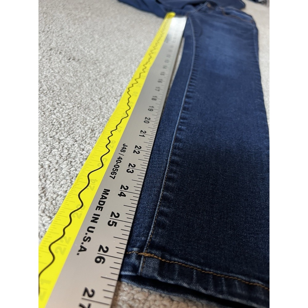 ENJEAN DENIM CO Y2K Skinny Jeans Sz 1 Dark Blue Booty Shaping Stretchy #F - Picture 10 of 12